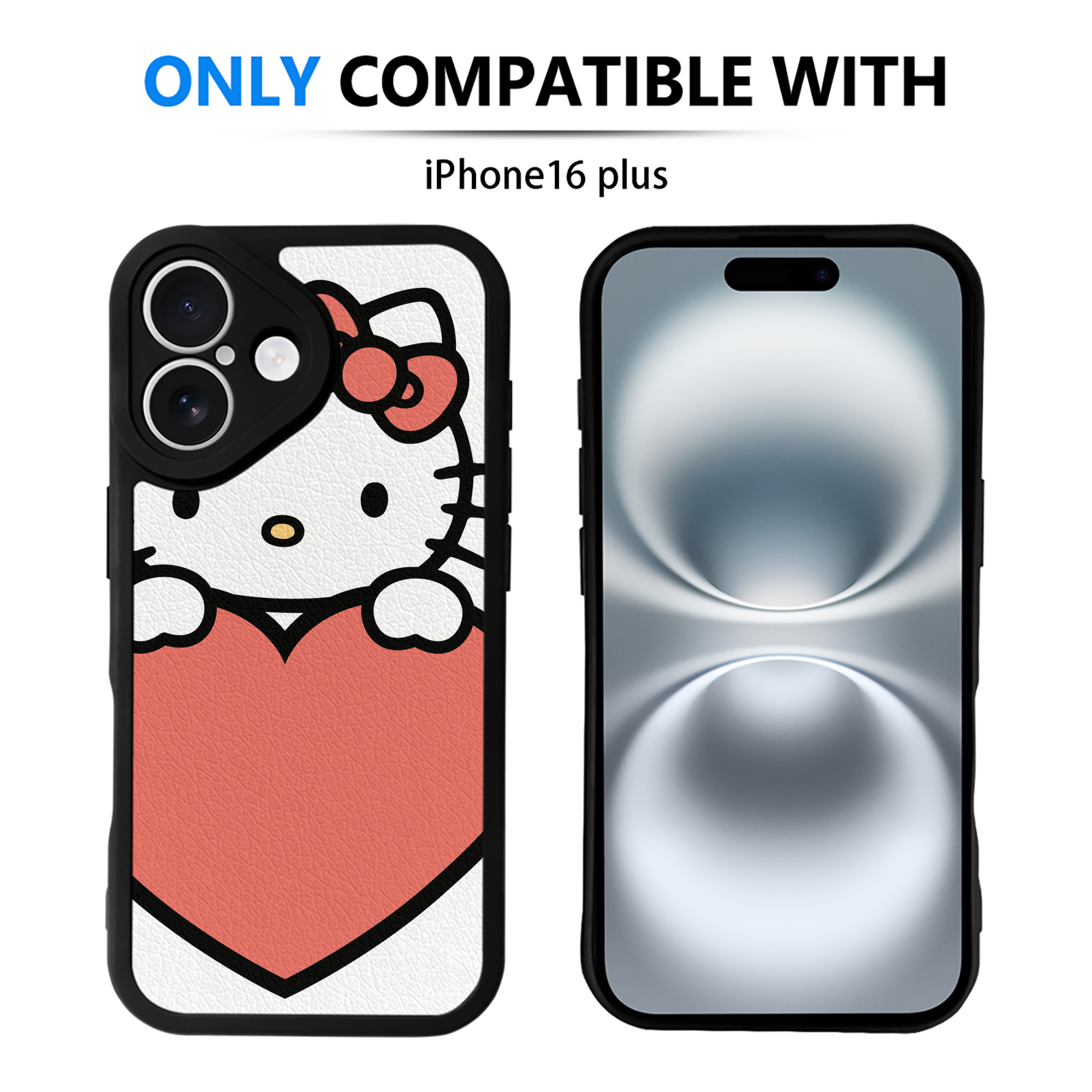 （画像用） Hello Kitty ハローキティ 【iPhone 16シリーズ対応】シリコンスマホケース（レザー調） 材質：シリコン